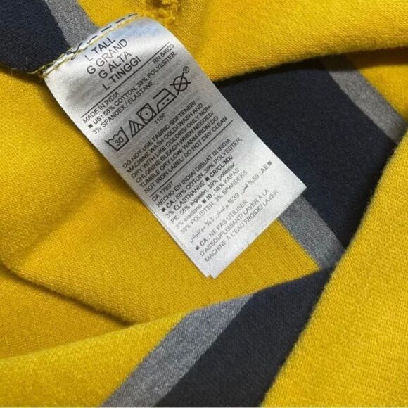Old Navy Yellow & Blue Stripes Casual Short Sleeve Shirt Men’s Large Tall EPC - Picture 6 of 6